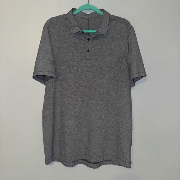 Lululemon Evolution Short Sleeve Slim Fit Polo Shirt Grey Size Large - Picture 1 of 6